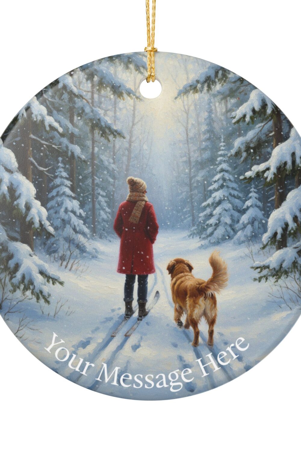 Walk in the Winter Woods Personalized Ceramic Ornament