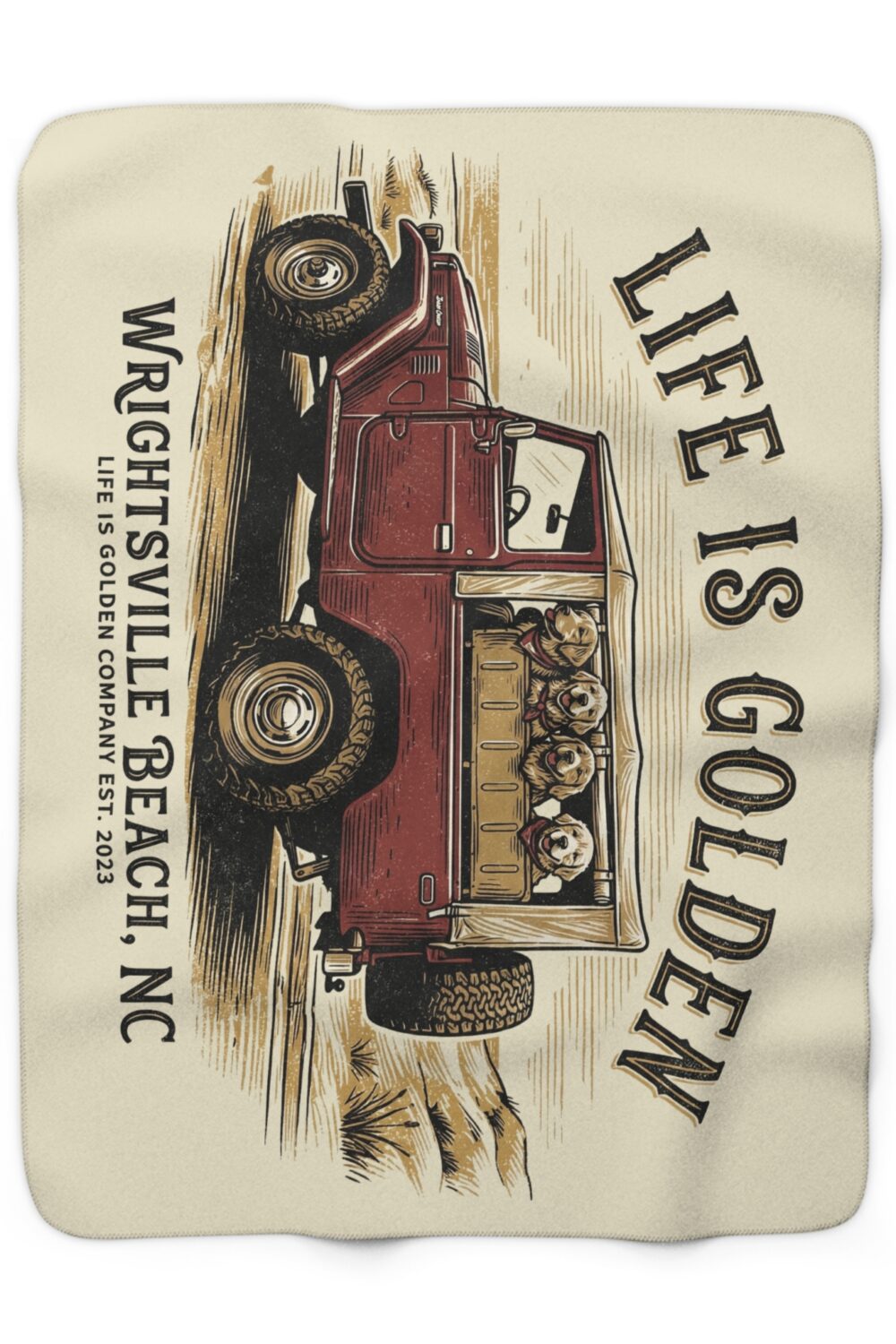 Wrightsville Beach Cozy Sherpa Fleece Blanket