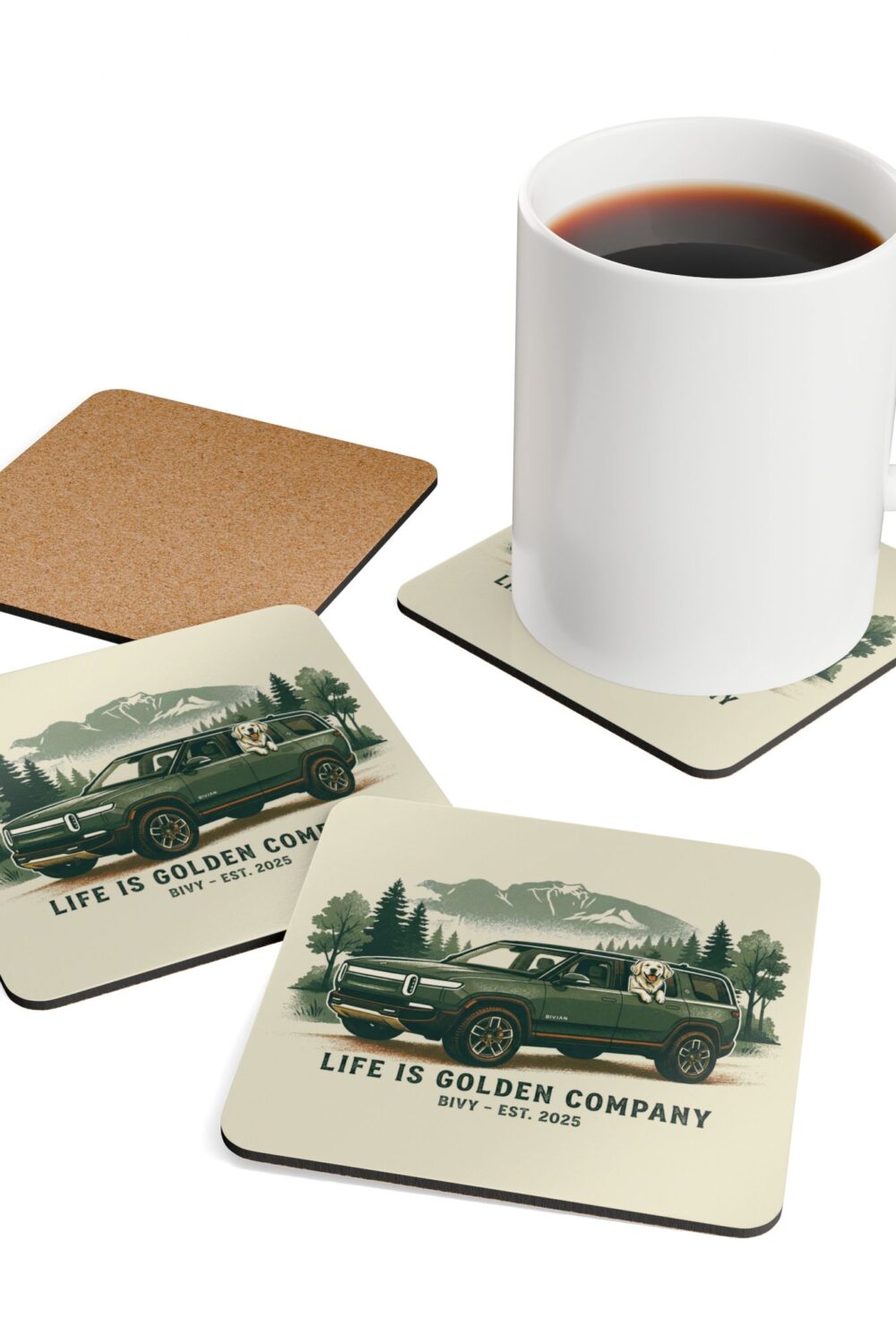 The Bivian Corkwood Coaster Set