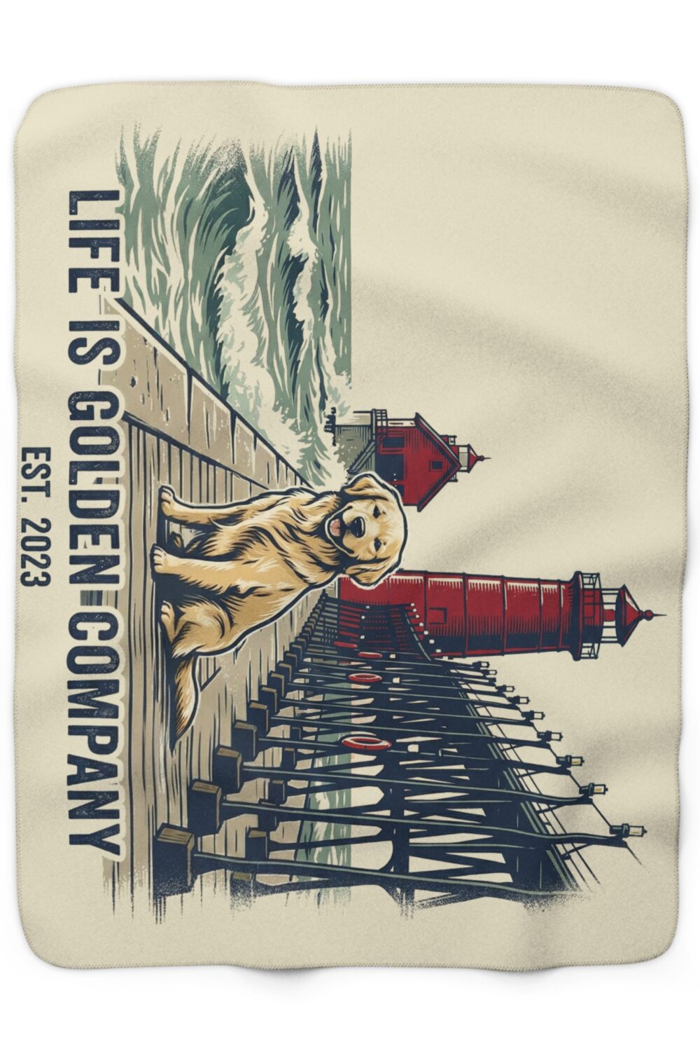 Pier Pup Cozy Sherpa Fleece Blanket