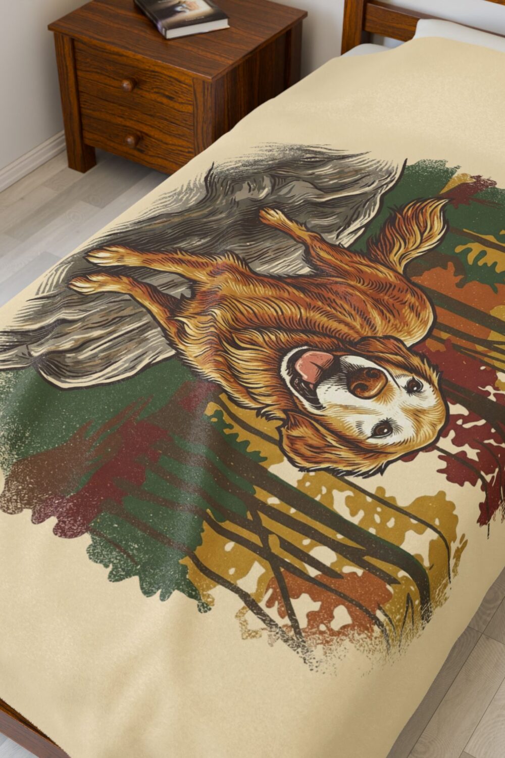 Autumn of a Golden Velveteen Plush Blanket