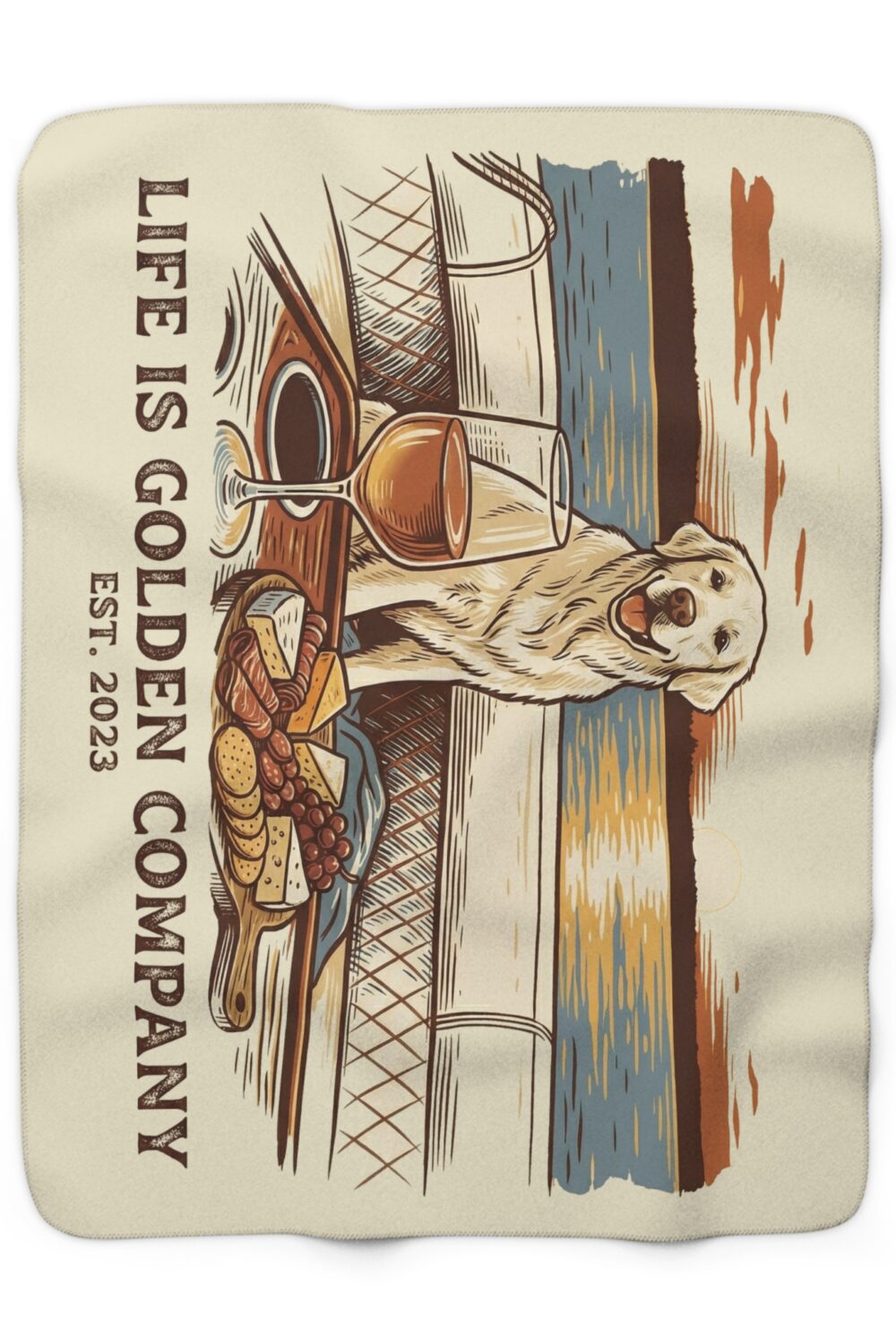 Sunset Sips & Golden Trips Cozy Sherpa Fleece Blanket