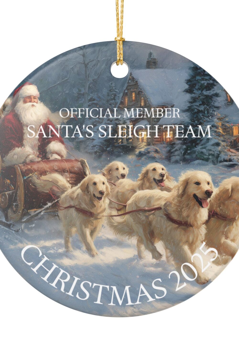 Santa's Sleigh Team - Personalized Ceramic Ornament