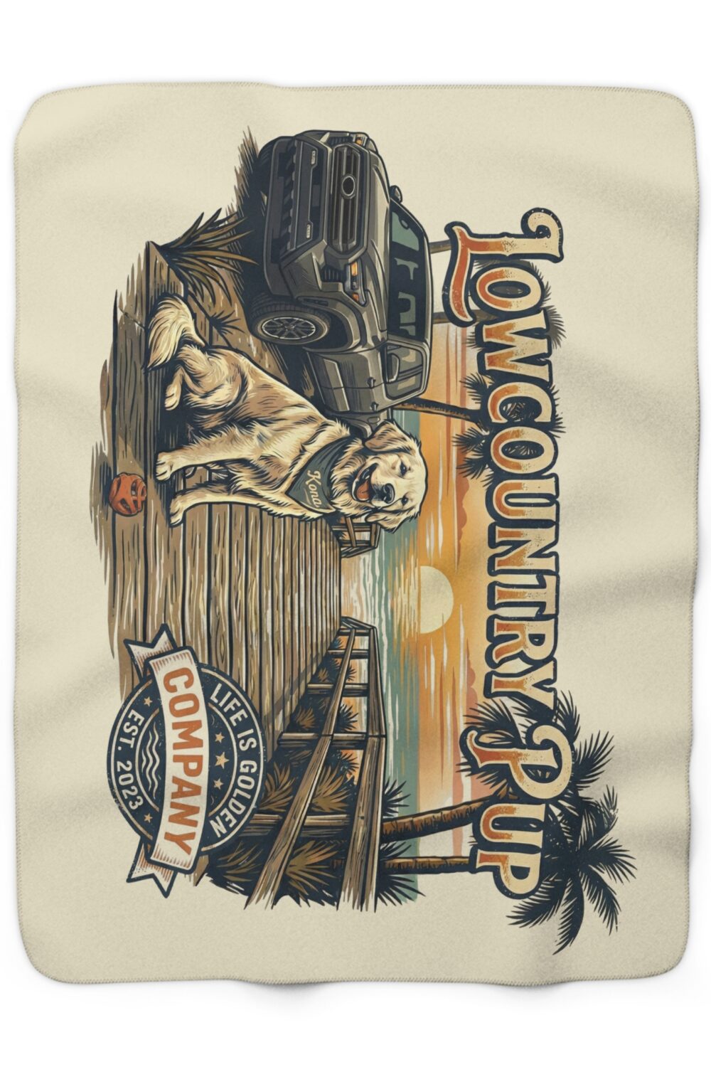 Lowcountry Pup Cozy Sherpa Fleece Blanket