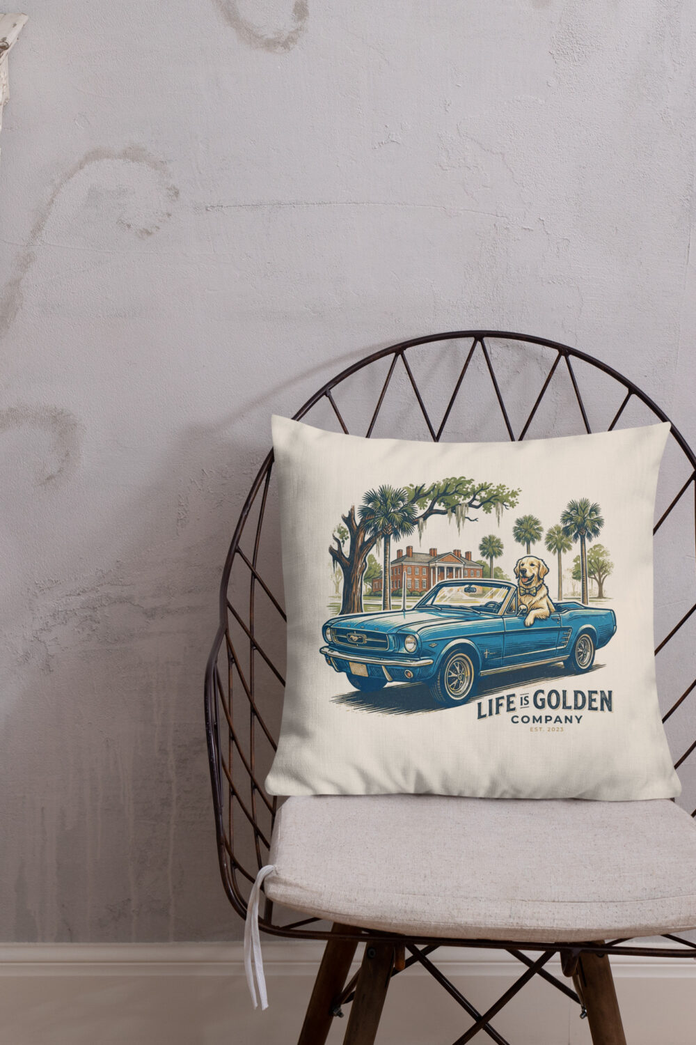 Electric Blue Cruise Pillow