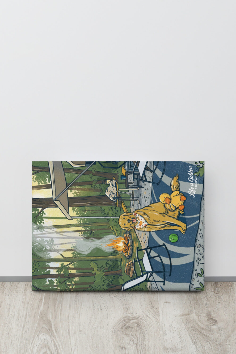 Playful Campsite 12x16 Canvas