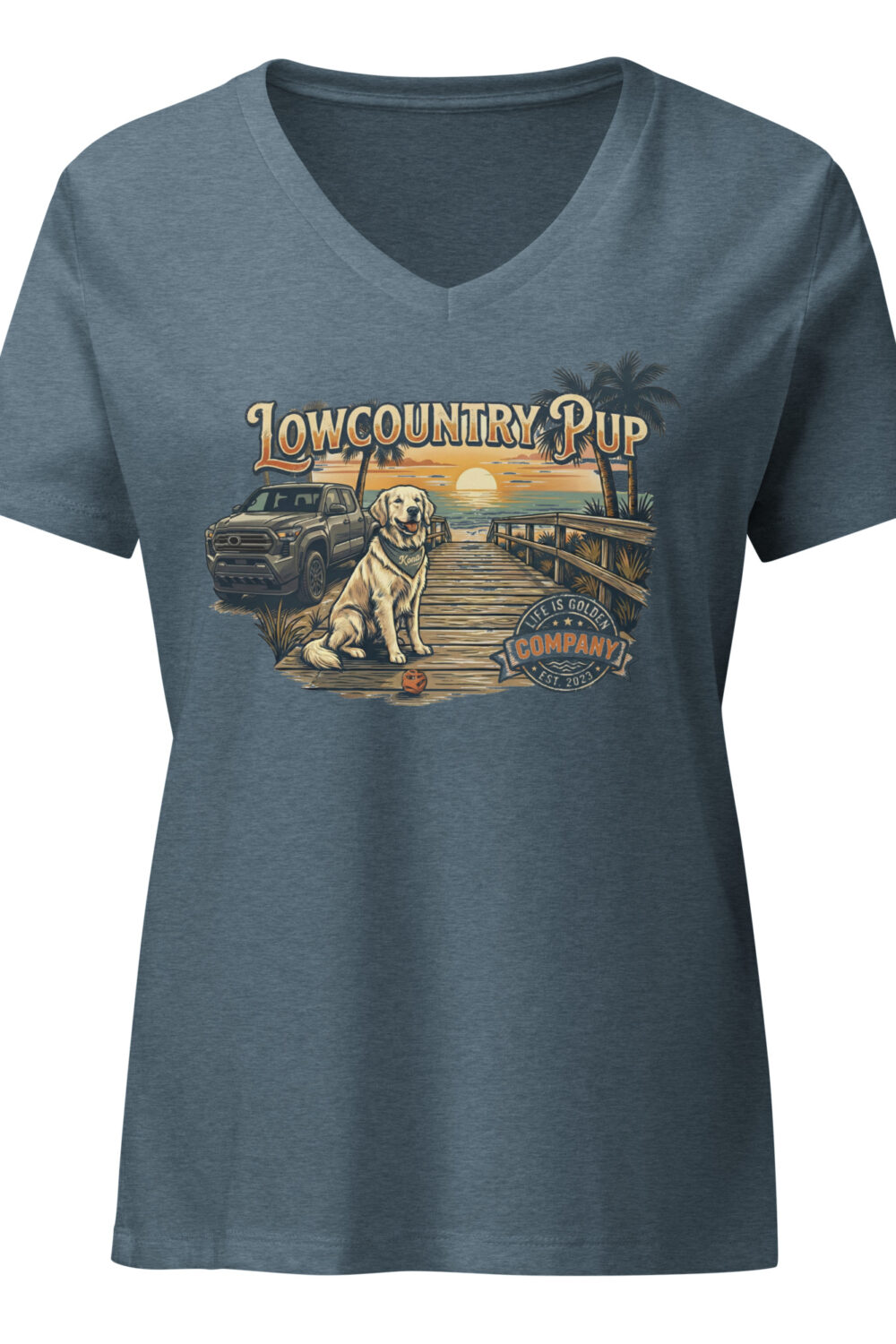 Lowcountry Pup Women’s relaxed v-neck t-shirt