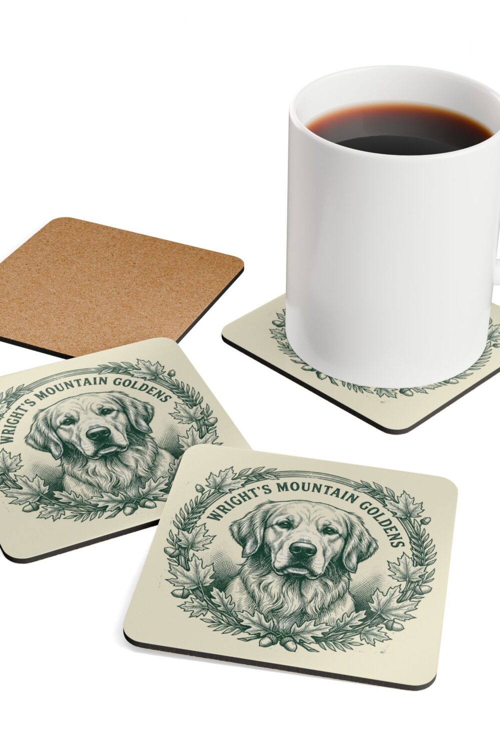 Wright's Mountain Goldens Corkwood Coaster Set