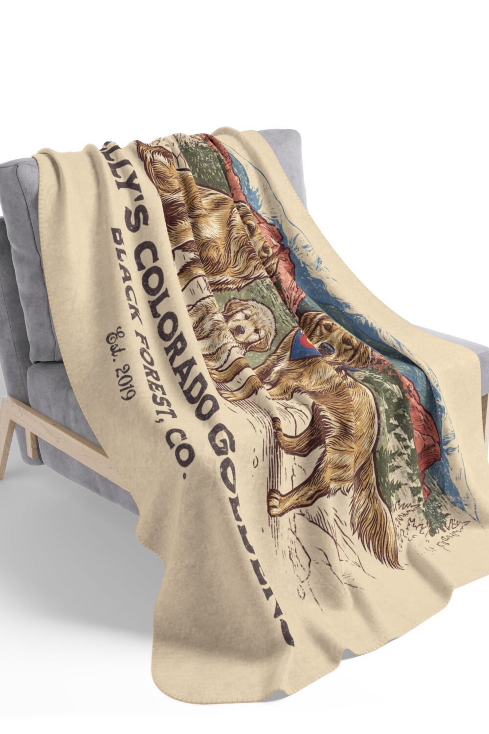 Kelly's CO Goldens Cozy Fleece Sherpa Blanket