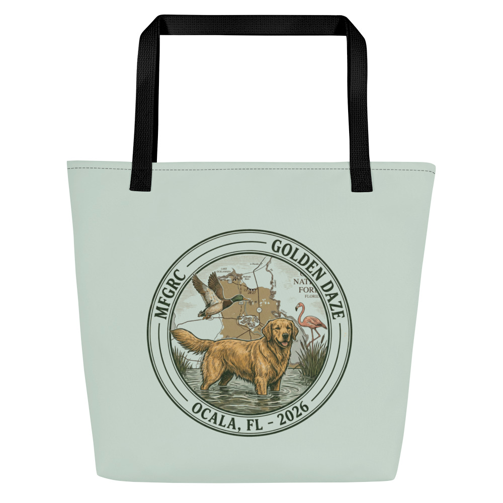 Golden Daze Emblem III Large Tote Bag