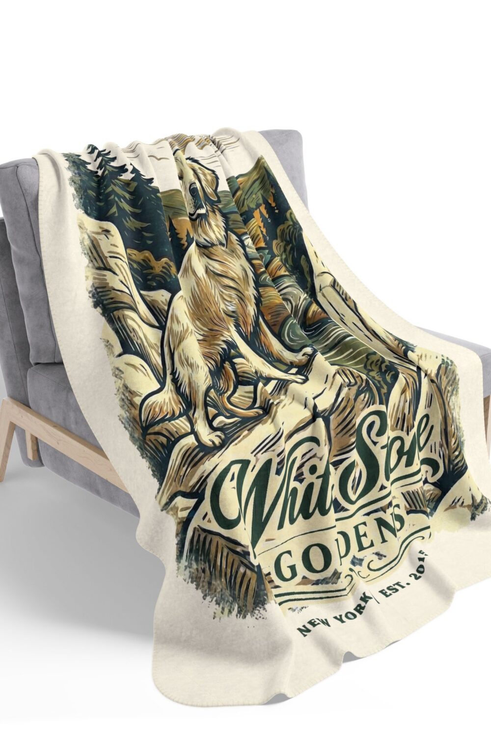 White Stone Goldens Cozy Fleece Sherpa Blanket