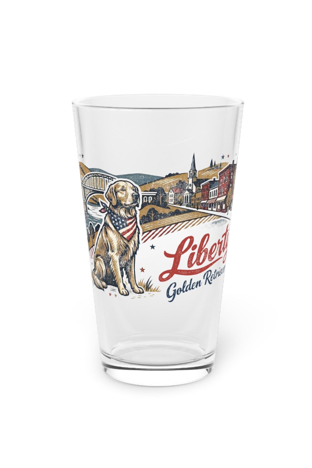 Liberty Golden Retrievers II Pint Glass