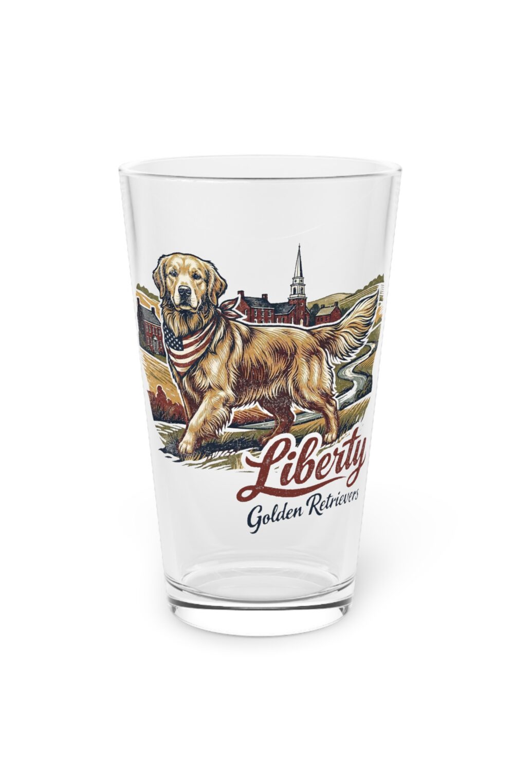 Liberty Golden Retrievers Pint Glass
