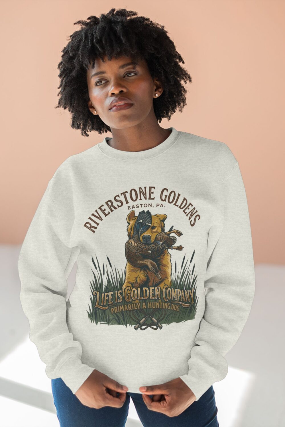 Riverstone Goldens Hunting Unisex Crew Neck Sweatshirt