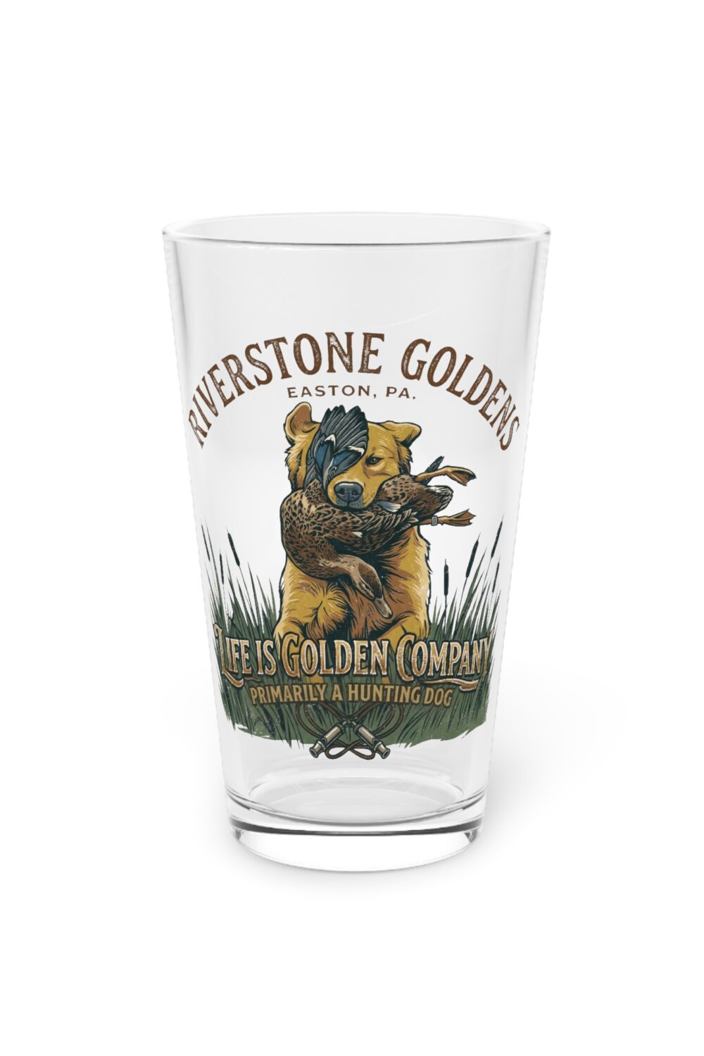 Riverstone Goldens Hunting Pint Glass