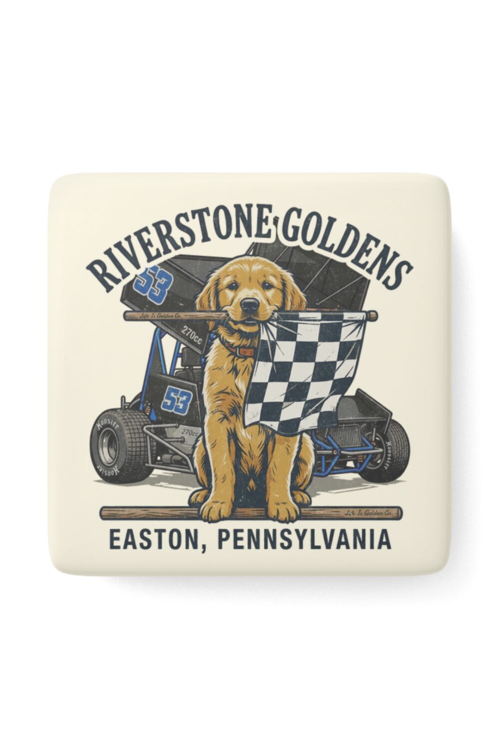 Riverstone Goldens Racing Ceramic Magnet