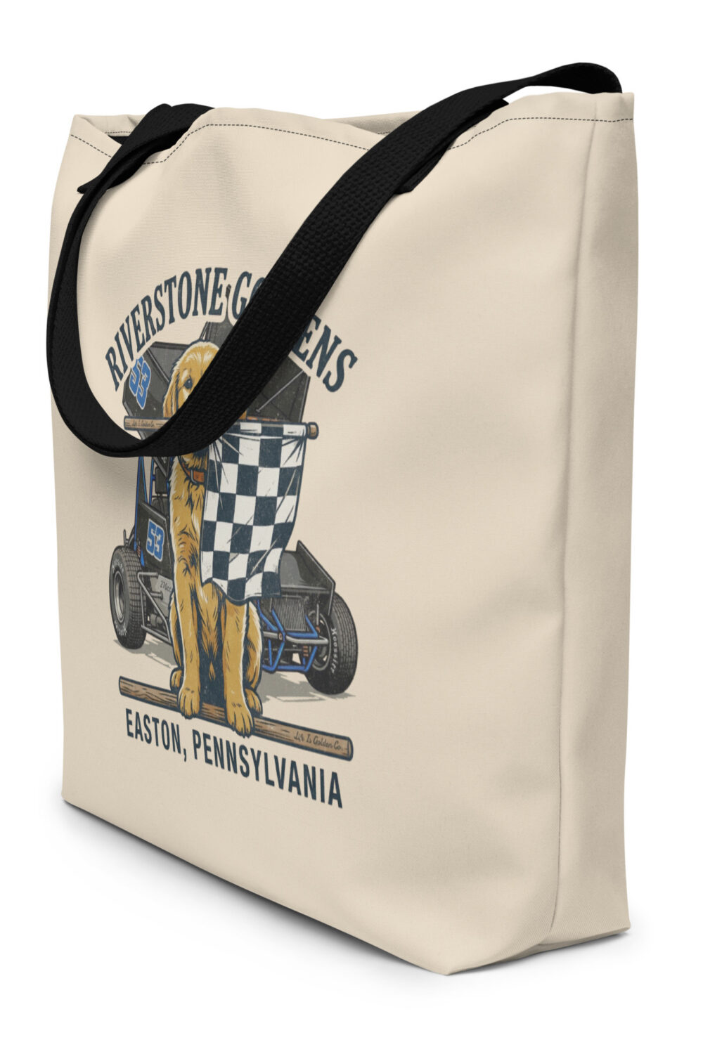 Riverstone Goldens Racing Large Tote Bag