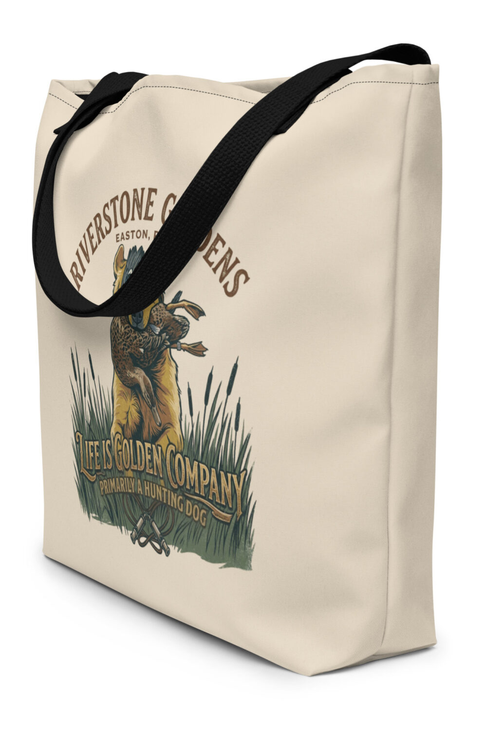 Riverstone Goldens Hunting Large Tote Bag