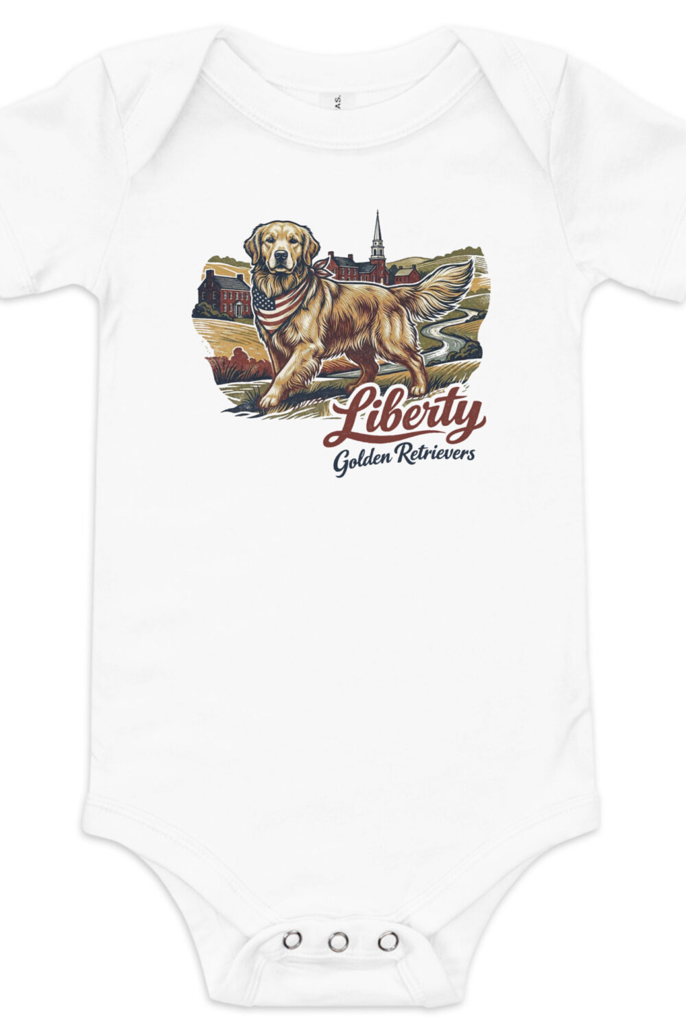 Liberty Golden Retrievers Baby Onesie