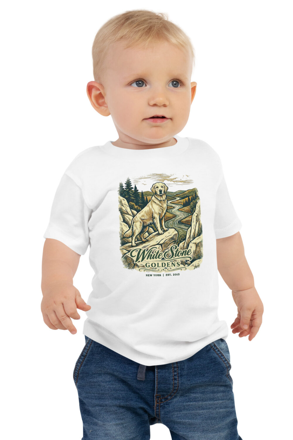 White Stone Goldens Baby Jersey Short Sleeve Tee