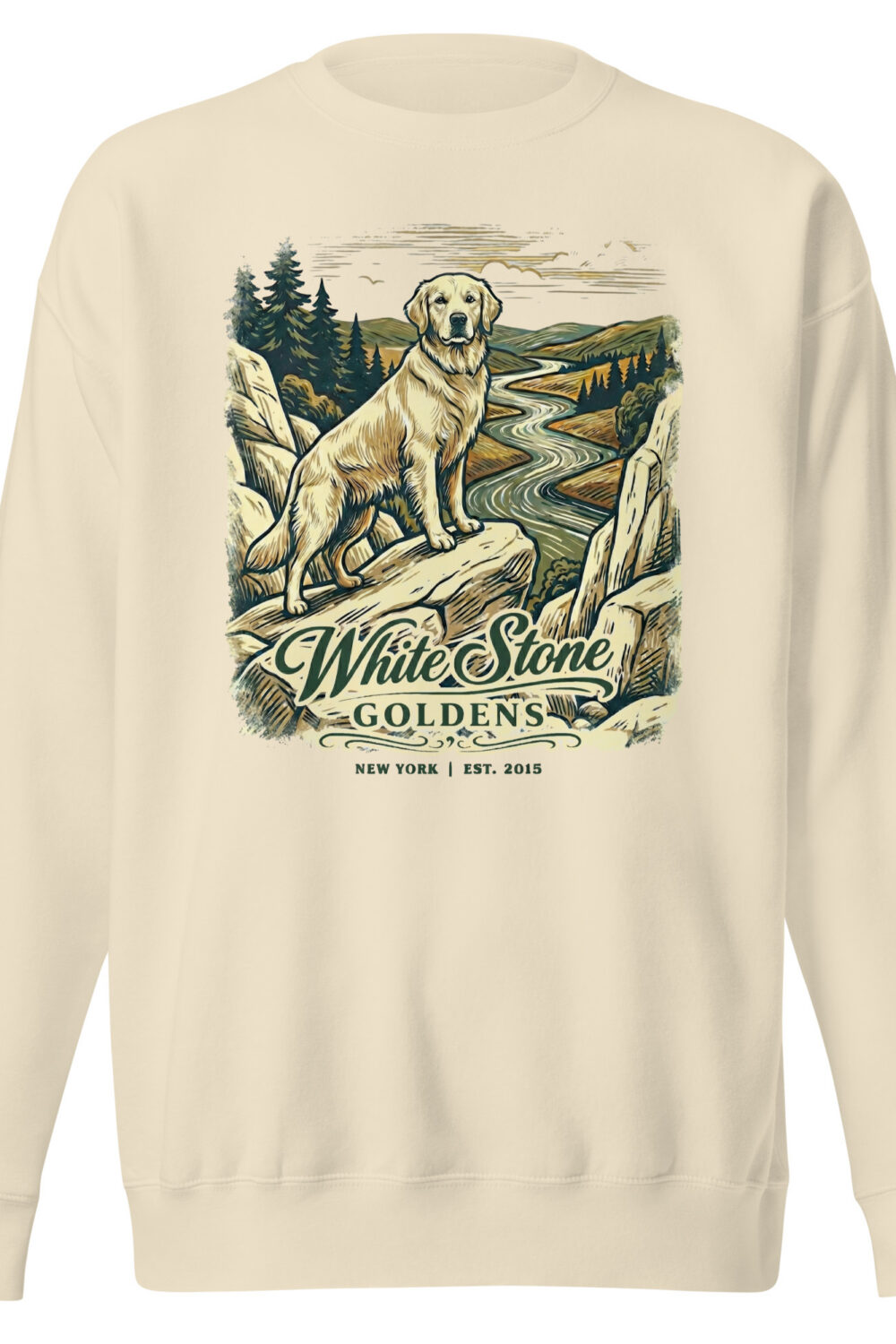 White Stone Goldens Unisex Premium Crew Neck