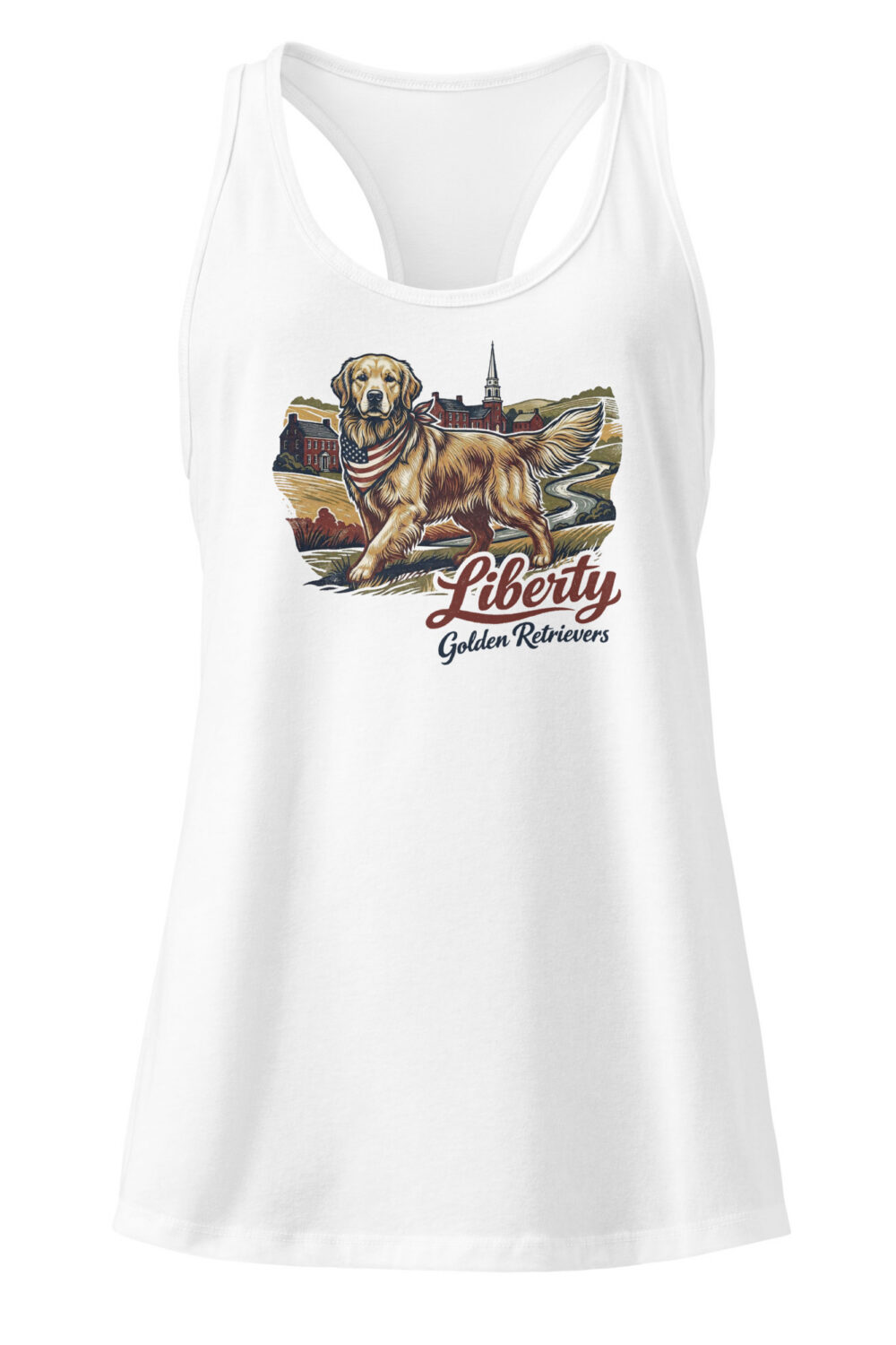 Liberty Golden Retrievers Women’s fitted racerback tank top