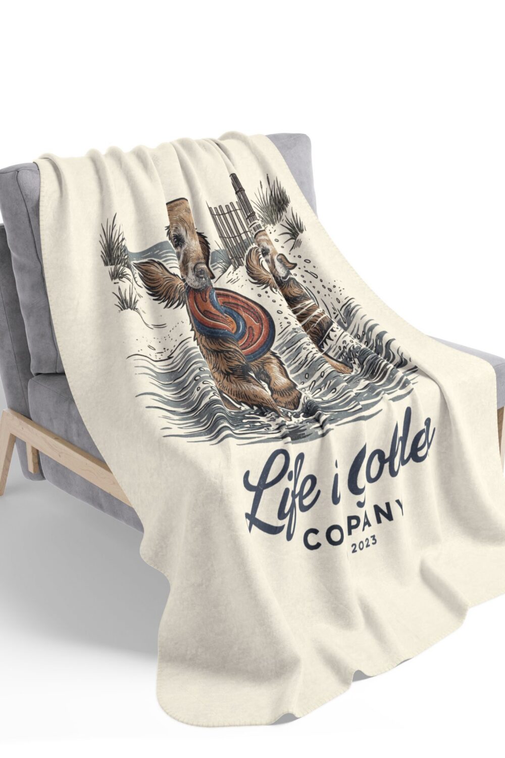 Beach Play Date Cozy Fleece Sherpa Blanket