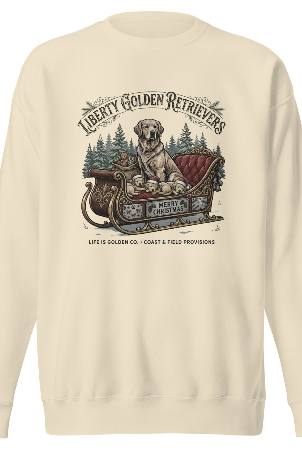 Liberty Golden Retrievers Christmas Unisex Crew Neck